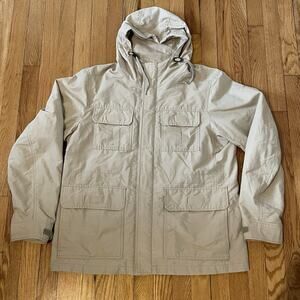 Uniqlo Parka Jacket Hooded Field Chore Lined Wind Rain Neutral Tan Khaki Men’s L
